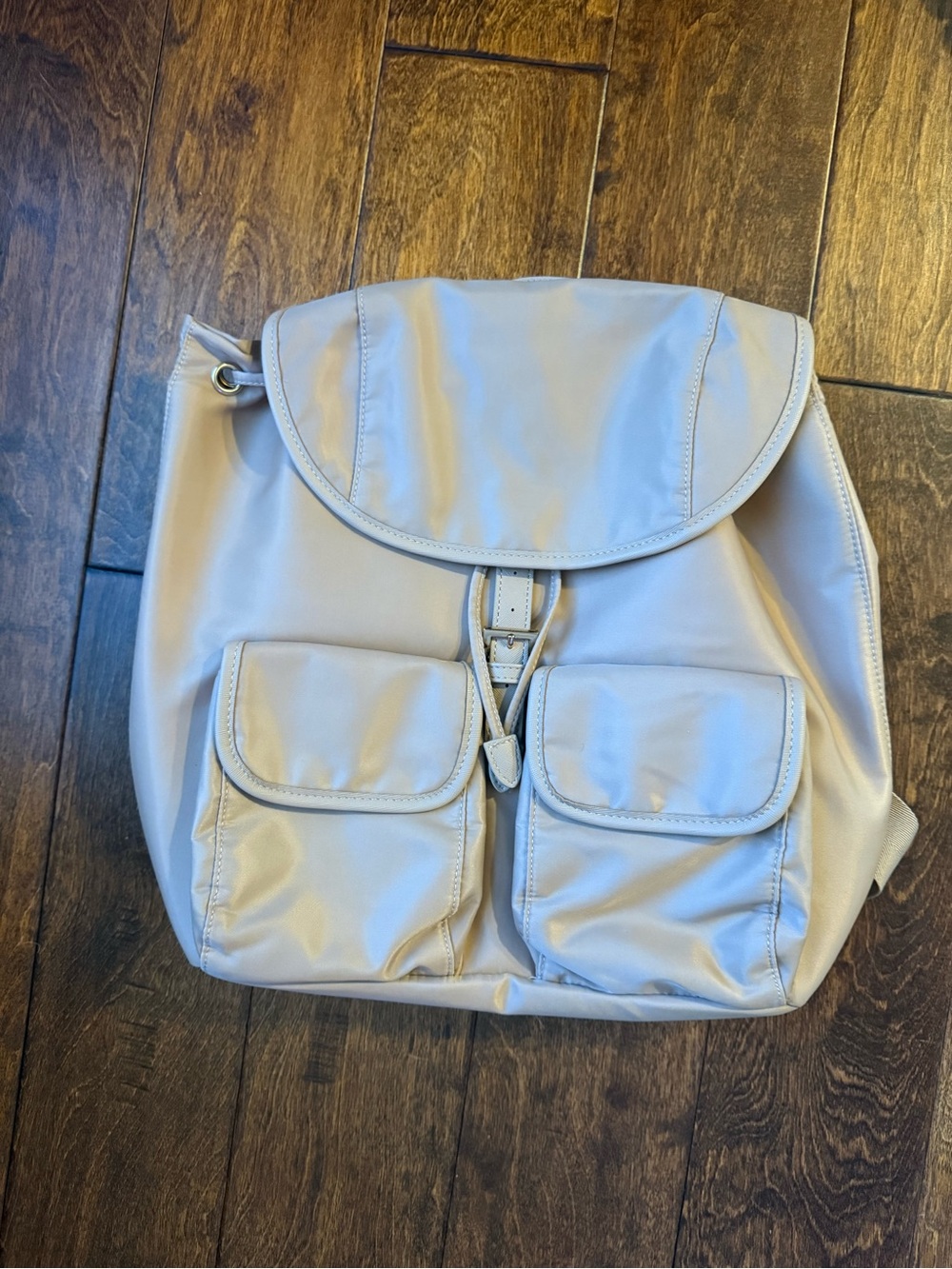 Year of Ours Light Beige Backpack with Front Pockets
